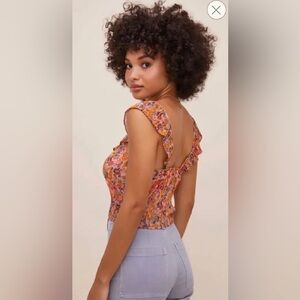 ASTR Rue Cinched Tie Front Top, Size M